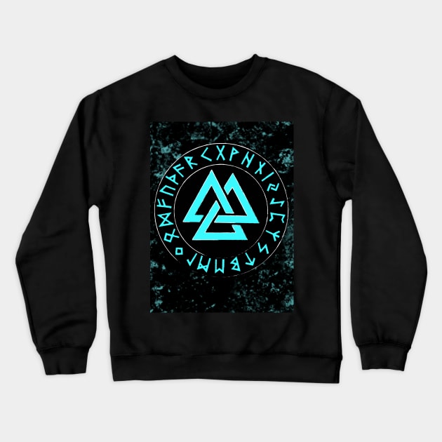 Valknut Viking Symbol Crewneck Sweatshirt by Scar